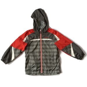 London Fog Color Block Hooded Windbreaker Jacket